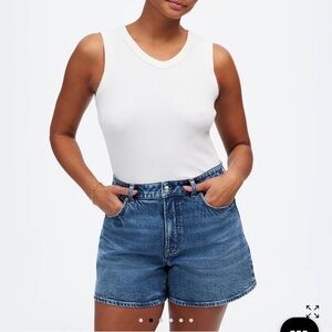 NEW Madewell Curvy High Rise Denim Raw Hem Jean Shorts, Size 25